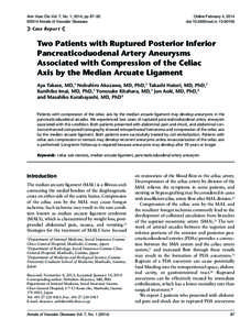 Nervous system / Median arcuate ligament syndrome / Syndromes / Interventional radiology / Aneurysm / Superior mesenteric artery / Median arcuate ligament / Inferior pancreaticoduodenal artery / Common hepatic artery / Medicine / Anatomy / Human anatomy