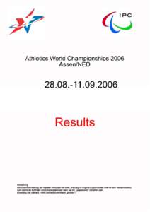 Summer Paralympic Games / IPC Athletics World Championships / Athletics at the 2000 Summer Paralympics