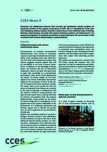 16  ProClim- Flash | No 56, March 2013 CCES News 9 Interaction and collaboration between CCES scientists and stakeholders outside academia are