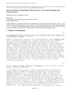 Hill, D. E., 2006: Observations on the physiology of Lyssomanes viridis [RV1]  GENERAL NOTE: This republication is intended for free dissemination at no charge. Please attribute the source correctly. Please address all s