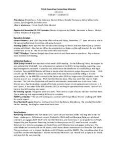 SDLN Executive Committee Minutes[removed]:00am – 11:00am CT Attendance: Ethelle Bean, Patty Andersen, Warren Wilson, Ronelle Thompson, Nancy Sabbe, Elvita Landau, Sam Gingerich, Daria Bossman Also in attendance: Chri