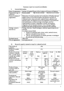 Microsoft Word - Summary report Institute of Applied Physics.doc