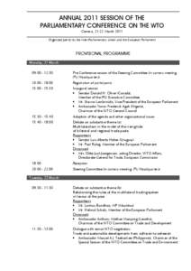 PROVISIONAL PROGRAMME OF THE MEETING