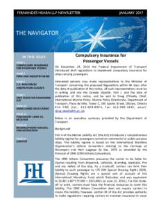 FERNANDES HEARN LLP NEWSLETTER  JANUARY 2017 THE	NAVIGATOR Compulsory	Insurance	for