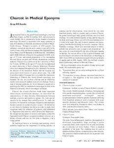 Miscellania  Charcot in Medical Eponyms