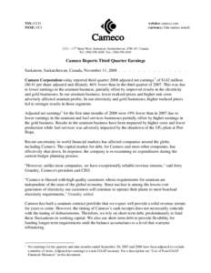 TSX: CCO NYSE: CCJ website: cameco.com currency: Cdn (unless noted)