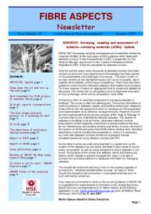 FIBRE ASPECTS Issue Number 14 Newsletter  Committee on Fibre Measurement