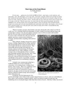 Plant Uses of the Coast Miwok of Marin                                      FCMCW