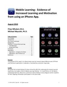 Statistics I:  Findings from using an iPhone App in a Higher Education Classroom