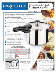 Pressure cooking / National Presto Industries / Oven / Induction cooking / Pressure Cooker / Cooking / Cooking appliances / Home / Personal life
