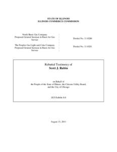 STATE OF ILLINOIS ILLINOIS COMMERCE COMMISSION North Shore Gas Company Proposed General Increase in Rates for Gas Service