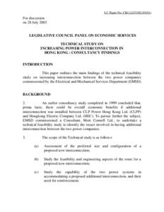 LC Paper No. CB[removed])  For discussion on 28 July[removed]LEGISLATIVE COUNCIL PANEL ON ECONOMIC SERVICES
