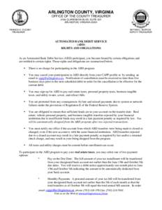 ARLINGTON COUNTY, VIRGINIA OFFICE OF THE COUNTY TREASURER 2100 CLARENDON BLVD, SUITE 201 ARLINGTON, VIRGINIA[removed]FRANCIS X. O’LEARY TREASURER