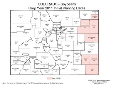 COLORADO - Soybeans Crop Year 2011 Initial Planting Dates MOFFAT 081  JACKSON