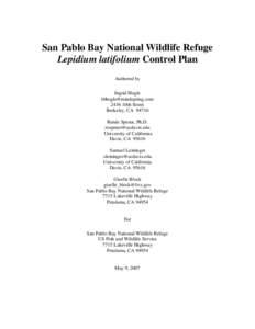 San Pablo Bay NWR Lepidium Control Project