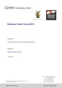 Young Business Group  Business Trends’ Survey 2015 Prepared for