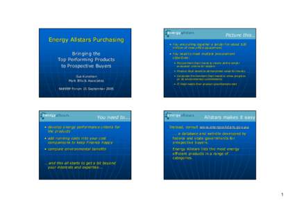 Energy Allstars Purchasing - Bringing the Top Performing Products to Prospective Buyers
