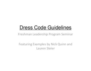 Microsoft PowerPoint - Dress Code Guidelines for FLP.ppt [Compatibility Mode]