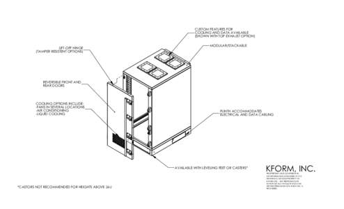 CUSTOM FEATURES FOR COOLING AND DATA AVAILABLE (SHOWN WITH TOP EXHAUST OPTION) LIFT-OFF HINGE (TAMPER RESISTENT OPTIONS)