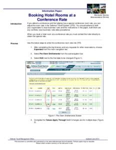 Information Paper:  Booking Hotel Rooms at a Conference Rate Introduction
