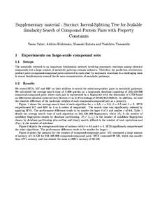 Supplementary material - Succinct Inerval-Splitting Tree for Scalable Similarity Search of Compound-Protein Pairs with Property Constaints Yasuo Tabei, Akihiro Kishimoto, Masaaki Kotera and Yoshihiro Yamanishi  1