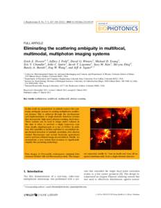 J. Biophotonics 5, No. 5–6, 425–[removed]DOI[removed]jbio[removed]Journal of BIOPHOTONICS FULL ARTICLE