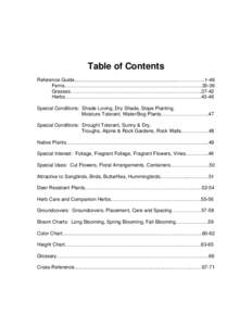 Table of Contents Reference Guide..........................................................................……………...1-46 Ferns………………………………………………………………………...3