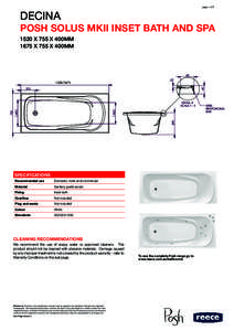 page 1 of 5  DECINA POSH SOLUS MKII INSET BATH AND SPA 1520 X 755 X 400MM