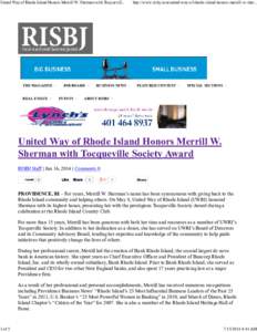 United Way of Rhode Island Honors Merrill W. Sherman with Tocqueville Society Award | RI Small Business Journal