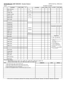 BIOTECHNOLOGY JOINT HONOURS – Faculty of Science  EFFECTIVE FALL TERM 2014 NAME: ____________________________________ COURSES
