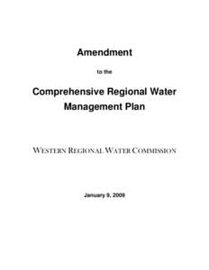 Amendment to the Comprehensive Regional Water Management Plan