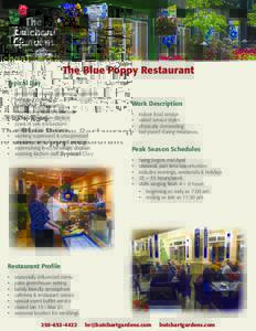 The Blue Poppy Restaurant Typical Day • •	 •	 •