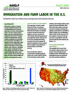 Farmworker / Migrant worker / Foreign worker / Unemployment / Illegal immigration / Immigration Reform and Control Act / Agriculture in the United States / Farm / Economic impact of illegal immigrants in the United States / Human migration / Human geography / Agriculture