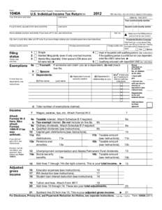 Form  1040A Department of the Treasury—Internal Revenue Service