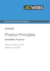 Joint Industry Committee for Web Standards  JICWEBS Product Principles Viewability Products