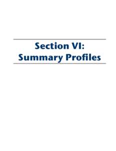 Section VI: Summary Profiles Introduction This section presents results of the visitor survey broken into four “Summary Profiles,” representing 19 different sub-groups. Results for each profile have been consolidate