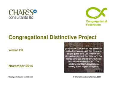 Congregational Distinctive Project Version 2.0 November[removed]Strictly private and confidential
