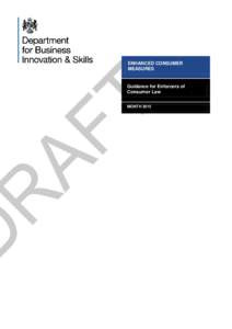 ENHANCED CONSUMER MEASURES Guidance for Enforcers of Consumer Law MONTH 2015