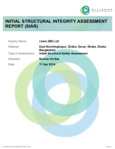 INITIAL STRUCTURAL INTEGRITY ASSESSMENT REPORT (SIAR) Factory Name: Llano (BD) Ltd