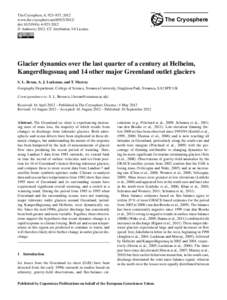 The Cryosphere, 6, 923–937, 2012 www.the-cryosphere.netdoi:tc © Author(sCC Attribution 3.0 License.  The Cryosphere