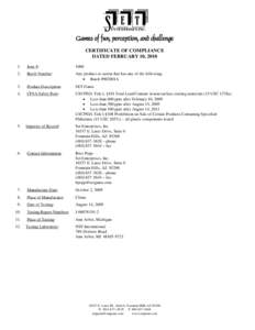 Consumer Product Safety Commission / Consumer Product Safety Improvement Act / Geography of Michigan / Set Enterprises / Dixboro /  Michigan / Fax / Laser / Ann Arbor /  Michigan / Technology / Office equipment / 110th United States Congress