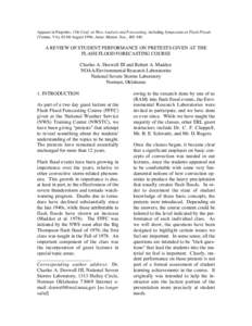 Appears in Preprints, 15th Conf. on Wea. Analysis and Forecasting, including Symposium on Flash Floods (Vienna, VA), 02-06 August 1996, Amer. Meteor. Soc., [removed]A REVIEW OF STUDENT PERFORMANCE ON PRETESTS GIVEN AT TH