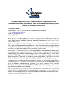 Microsoft Word - AJ Spike Lee Award PR_media