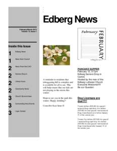 . . . Edberg News February/March 2013