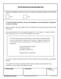 Federal Voting Assistance Program / Elections / Government / Voter registration