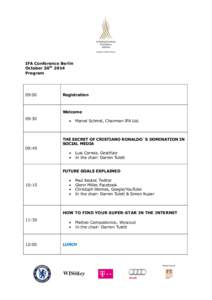 IFA Conference Berlin October 30th 2014 Program 09:00