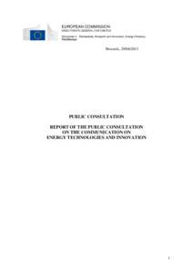 EUROPEAN COMMISSION DIRECTORATE-GENERAL FOR ENERGY Directorate C - Renewables, Research and Innovation, Energy Efficiency The Director  Brussels, [removed]