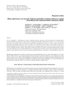 European Journal of Social Psychology Eur. J. Soc. Psychol. 40, 1277–[removed]Published online 3 March 2010 in Wiley Online Library (wileyonlinelibrary.com) DOI: [removed]ejsp.730  Research article