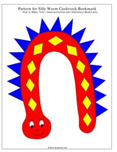 Silly Worm with Spines Cardstock Bookmarks - colored