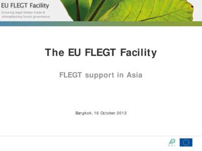 The EU FLEGT Facility FLEGT support in Asia Bangkok, 16 October 2013  EU FLEGT Facility